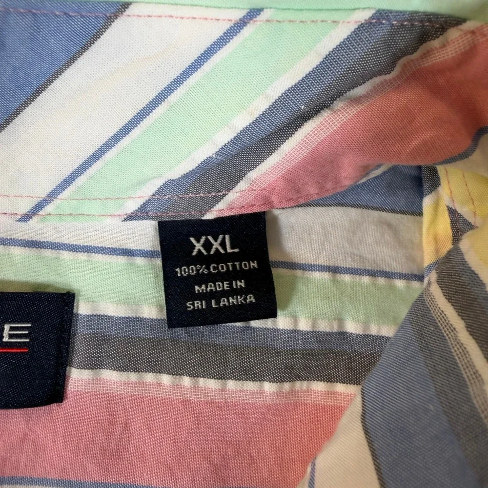 Roundtree & Yorke Mens XXL Vertical Stripe Short Sleeve Button Down NWT #3553 - Picture 6 of 7